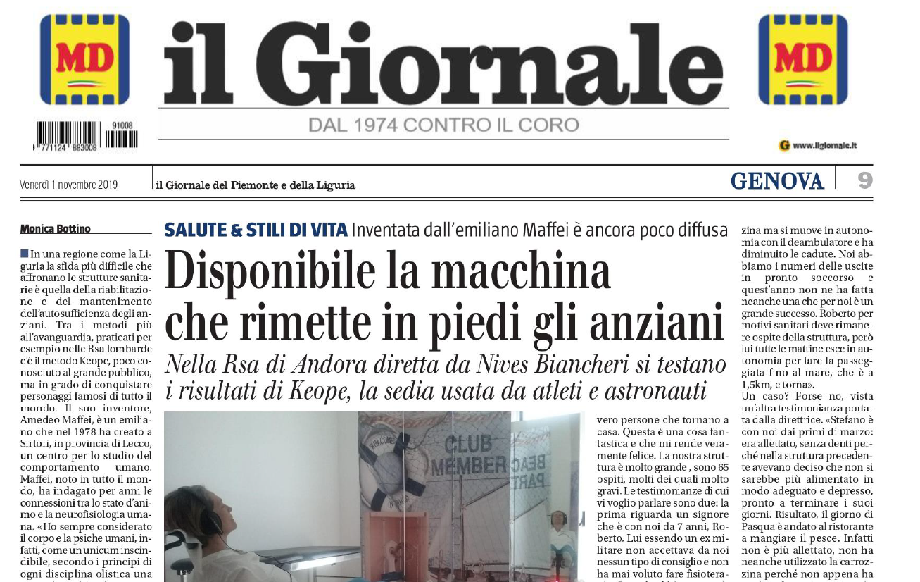 Keope: la macchina che rimette in piedi gli anziani