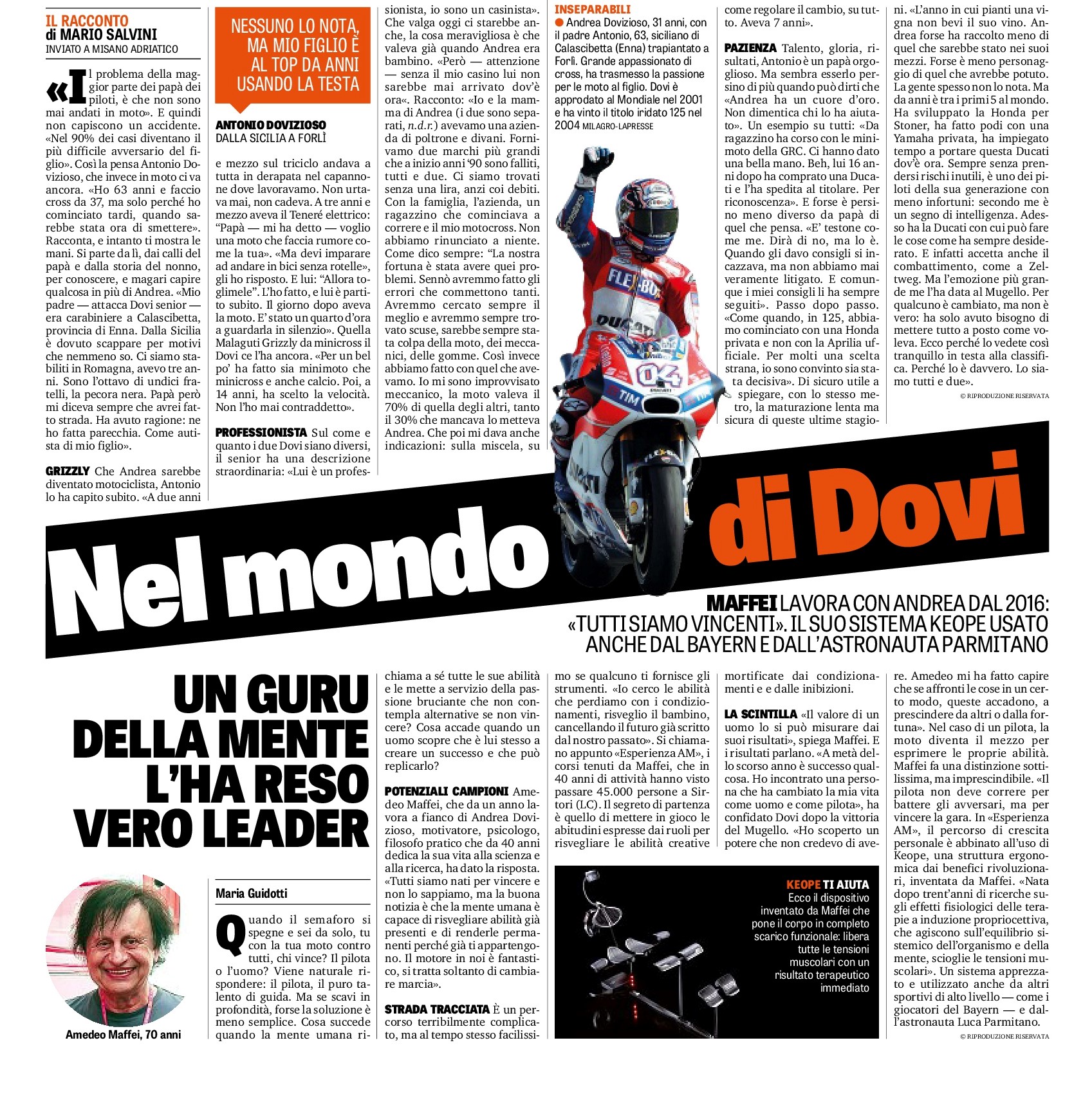 La Gazzetta dello Sport 09/09/2017: In Dovi’s World